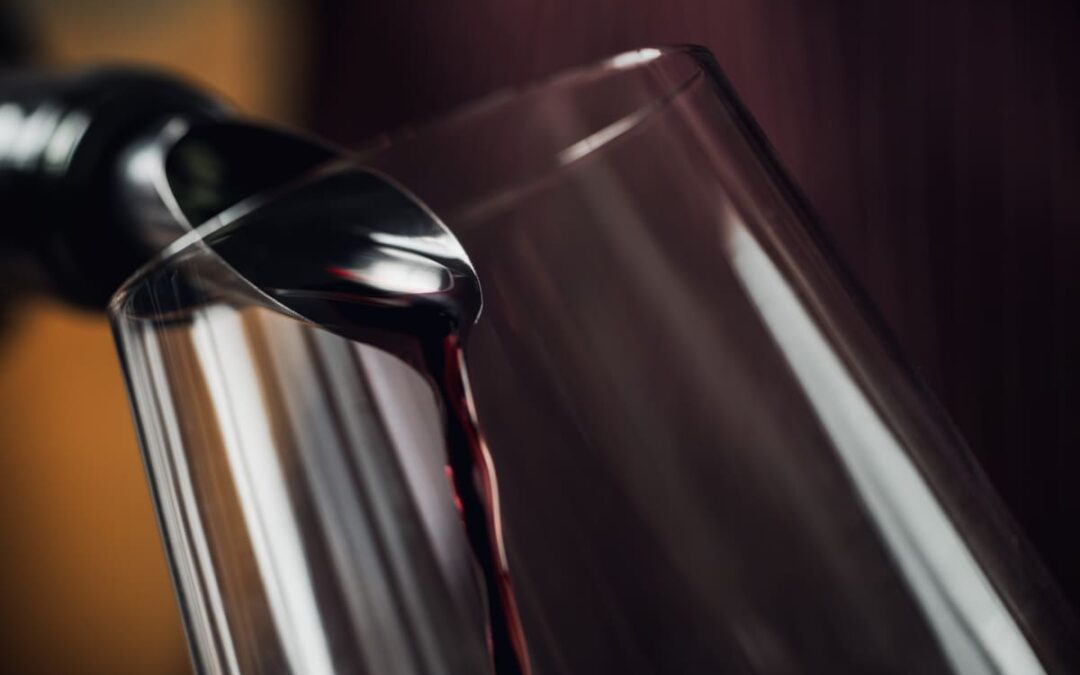 red wine being poured